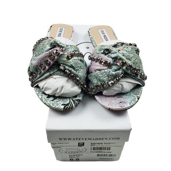 Steve Madden Women's Size 6.5 M Cheeky Multi Flat Slide Sandals New With Box - Picture 1 of 9